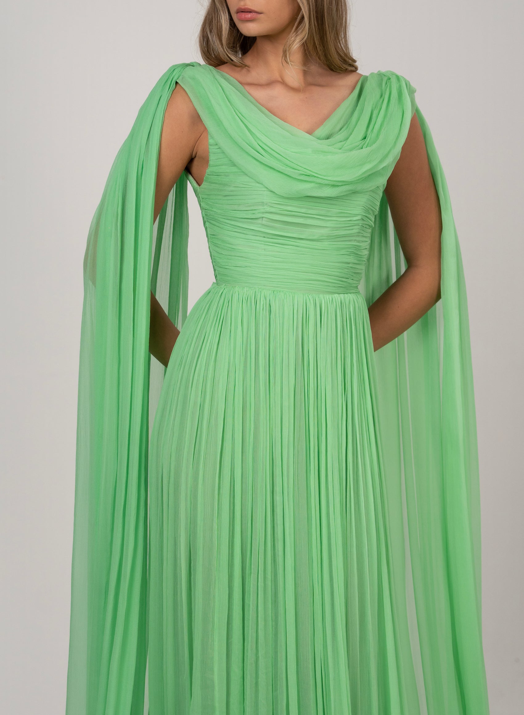 MINT GREEN COWL GOWN