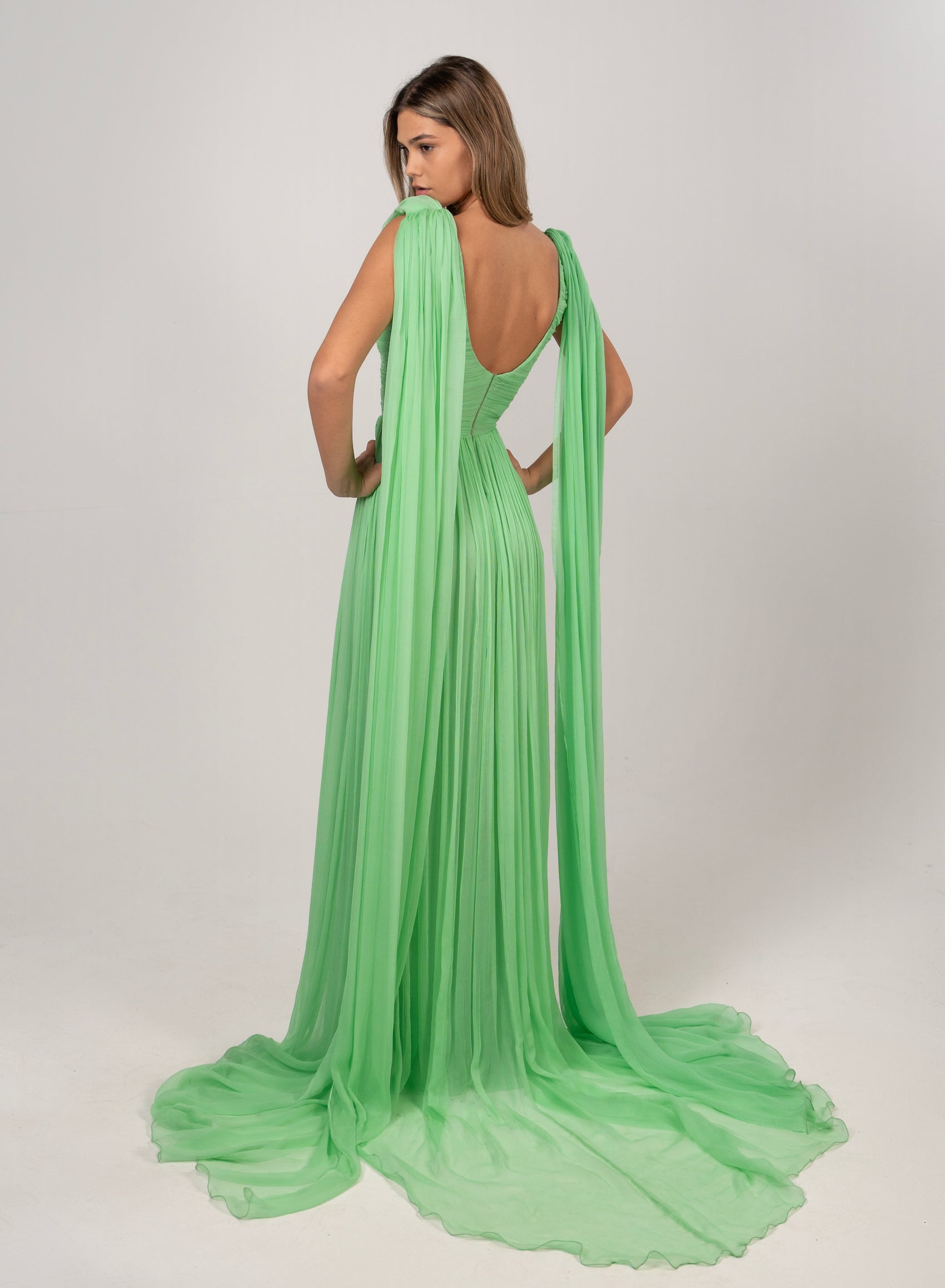 MINT GREEN COWL GOWN