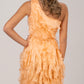 GOLDEN APRICOT RUFFLE GOWN