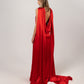 BRIGHT RED CHARMEUSE SILK GOWN