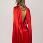 BRIGHT RED CHARMEUSE SILK GOWN