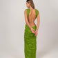 OLIVE GREEN DRAPED GOWN