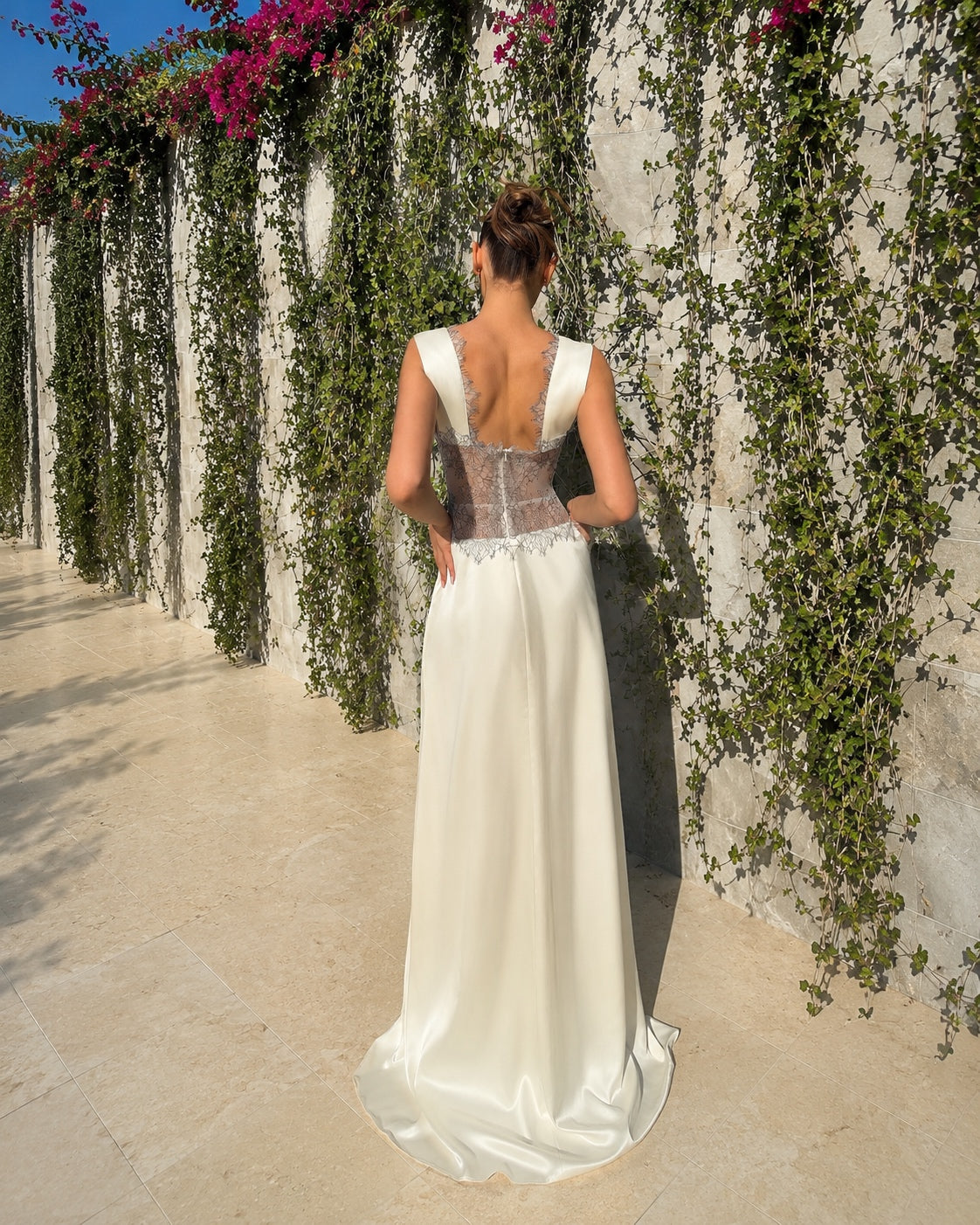 Bianca Satin Lace Gown