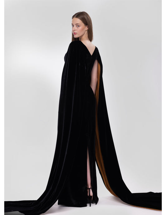 BLACK & GOLD SILK GOWN