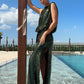 THE OLIVE SEQUIN TIE - SIDE DRESS