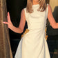WHITE MINI DRESS WITH GOLD FLORAL CUT OUT