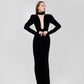 BLACK VELVET PLUNGING GOWN
