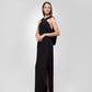 BLACK GOWN WITH VELVET COWL