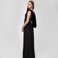 BLACK GOWN WITH VELVET COWL