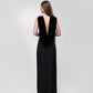 BLACK GOWN WITH VELVET COWL