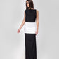 BLACK GOWN WITH TAFFETA TRAIL SKIRT